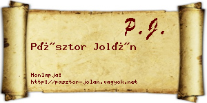 Pásztor Jolán névjegykártya