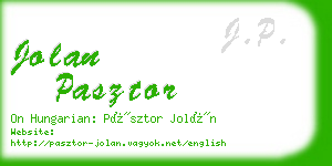 jolan pasztor business card